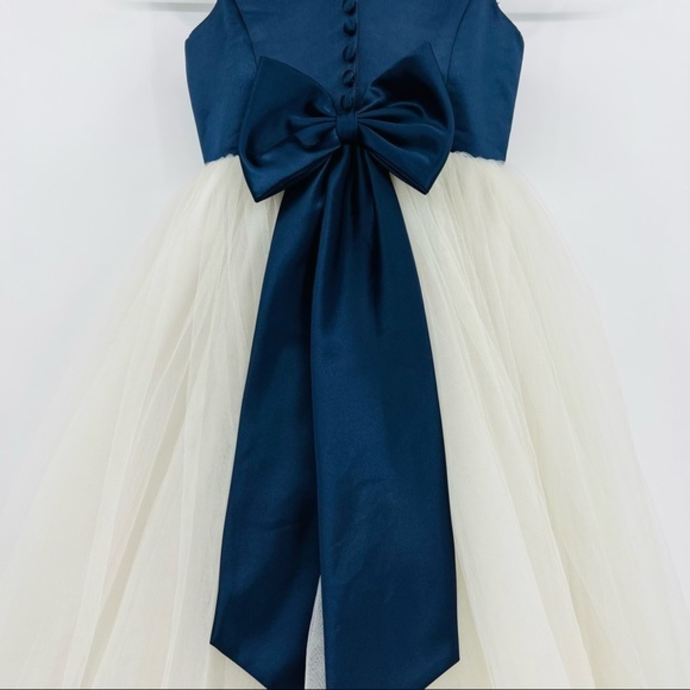 The Ladybug Collection Navy Blue Top Satin Dress Ivory Tulle Skirt 5